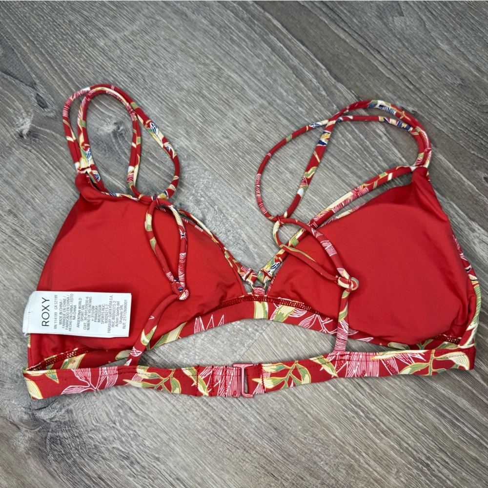 Roxy Red Floral Bikini Top - Picture 2 of 5